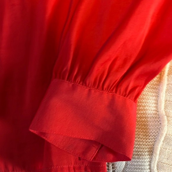 Worthington Red Long Sleeve Tie Front Blouse - Picture 4 of 6